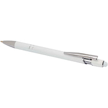 Load image into Gallery viewer, Kish ballpoint pen with silver finish (black ink) — White (detail)