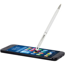 Load image into Gallery viewer, Ore aluminium ballpoint pen with stylus (blue ink) — White (detail)