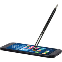 Load image into Gallery viewer, Ore aluminium ballpoint pen with stylus (blue ink) — Black (detail)