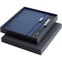 Load image into Gallery viewer, Legato Elegance A5 hard cover notebook and rollerball pen set — Ocean Blue / White