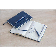 Load image into Gallery viewer, Legato Elegance A5 hard cover notebook and rollerball pen set — lifestyle