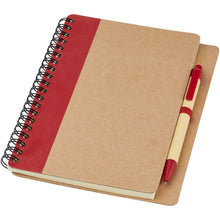 Load image into Gallery viewer, Priestly recycled notebook with pen — Natural / Red