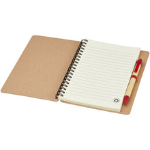 Load image into Gallery viewer, Priestly recycled notebook with pen — Natural / Red (detail)