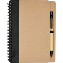 Load image into Gallery viewer, Priestly recycled notebook with pen — Natural / Black (front)