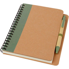 Load image into Gallery viewer, Priestly recycled notebook with pen — Heather green / Natural