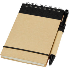 Load image into Gallery viewer, Zuse A7 recycled jotter notepad with pen — Natural / Black