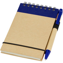 Load image into Gallery viewer, Zuse A7 recycled jotter notepad with pen — Natural / Navy