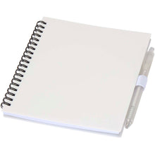 Load image into Gallery viewer, Niove recycled plastic soft cover notebook and ballpoint pen set (blue ink) — White