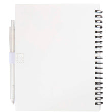Load image into Gallery viewer, Niove recycled plastic soft cover notebook and ballpoint pen set (blue ink) — White (back)