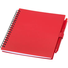 Load image into Gallery viewer, Niove recycled plastic soft cover notebook and ballpoint pen set (blue ink) — Red