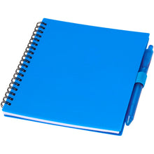Load image into Gallery viewer, Niove recycled plastic soft cover notebook and ballpoint pen set (blue ink) — Blue