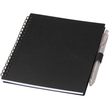 Load image into Gallery viewer, Niove recycled plastic soft cover notebook and ballpoint pen set (blue ink) — Black