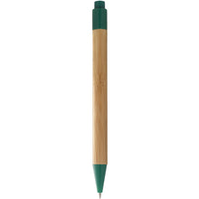 Load image into Gallery viewer, Borneo bamboo ballpoint pen (black ink) — Natural / Green (back)