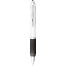 Load image into Gallery viewer, Nash ballpoint pen with white barrel and coloured grip (black ink) — White / Black