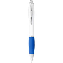 Load image into Gallery viewer, Nash ballpoint pen with white barrel and coloured grip (black ink) — White / Aqua