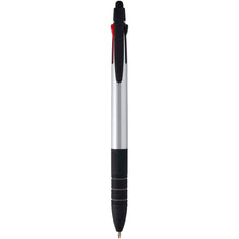 Load image into Gallery viewer, Trine 3-ink RCS recycled ballpoint pen with stylus — Silver / Black
