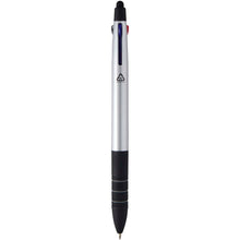 Load image into Gallery viewer, Trine 3-ink RCS recycled ballpoint pen with stylus — Silver / Black (back)