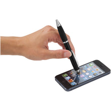 Load image into Gallery viewer, Nash coloured stylus ballpoint pen with black grip (black ink) — Black (detail)