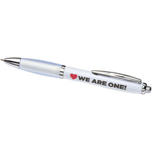 Load image into Gallery viewer, Nash ballpoint pen with coloured barrel and grip (black ink) — White (detail)