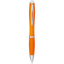 Load image into Gallery viewer, Nash ballpoint pen with coloured barrel and grip (black ink) — Orange (front)