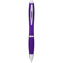 Load image into Gallery viewer, Nash ballpoint pen with coloured barrel and grip (black ink) — Purple