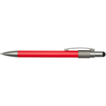 Load image into Gallery viewer, Rill RCS recycled ballpoint pen with stylus and fidget spinner (blue ink) — Red (front)