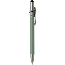 Load image into Gallery viewer, Rill RCS recycled ballpoint pen with stylus and fidget spinner (blue ink) — Heather green (detail 2)