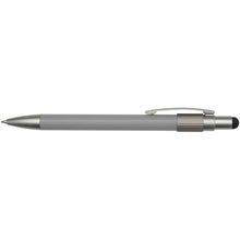 Load image into Gallery viewer, Rill RCS recycled ballpoint pen with stylus and fidget spinner (blue ink) — Grey (front)
