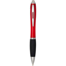 Load image into Gallery viewer, Nash RCS recycled plastic ballpoint pen with coloured barrel and black grip (black ink) — Red