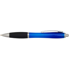 Load image into Gallery viewer, Nash RCS recycled plastic ballpoint pen with coloured barrel and black grip (black ink) — Royal blue (front)