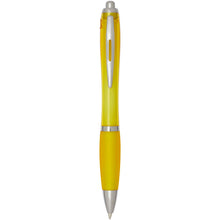 Load image into Gallery viewer, Nash RCS recycled plastic ballpoint pen with coloured barrel and grip (blue ink) — Yellow