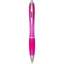 Load image into Gallery viewer, Nash RCS recycled plastic ballpoint pen with coloured barrel and grip (blue ink) — Pink