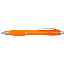 Load image into Gallery viewer, Nash RCS recycled plastic ballpoint pen with coloured barrel and grip (black ink) — Orange (front)