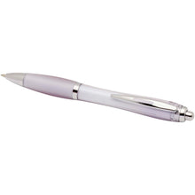 Load image into Gallery viewer, Nash RCS recycled plastic ballpoint pen with coloured barrel and grip (black ink) — Lilac (detail)
