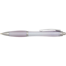 Load image into Gallery viewer, Nash RCS recycled plastic ballpoint pen with coloured barrel and grip (black ink) — Lilac (front)