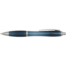 Load image into Gallery viewer, Nash RCS recycled plastic ballpoint pen with coloured barrel and grip (black ink) — Hale Blue (front)