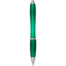 Load image into Gallery viewer, Nash RCS recycled plastic ballpoint pen with coloured barrel and grip (black ink) — Green (back)