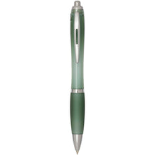 Load image into Gallery viewer, Nash RCS recycled plastic ballpoint pen with coloured barrel and grip (black ink) — Heather green