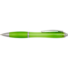 Load image into Gallery viewer, Nash RCS recycled plastic ballpoint pen with coloured barrel and grip (black ink) — Lime (front)