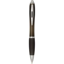 Load image into Gallery viewer, Nash RCS recycled plastic ballpoint pen with coloured barrel and grip (black ink) — Black