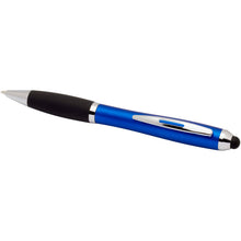 Load image into Gallery viewer, Nash RCS recycled plastic stylus ballpoint pen with coloured barrel and black grip (blue ink) — Royal blue (detail)