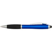 Load image into Gallery viewer, Nash RCS recycled plastic stylus ballpoint pen with coloured barrel and black grip (blue ink) — Royal blue (front)