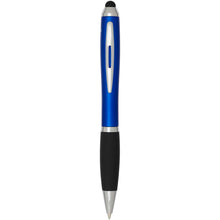 Load image into Gallery viewer, Nash RCS recycled plastic stylus ballpoint pen with coloured barrel and black grip (black ink) — Royal blue