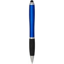 Load image into Gallery viewer, Nash RCS recycled plastic stylus ballpoint pen with coloured barrel and black grip (black ink) — Royal blue (back)