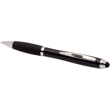 Load image into Gallery viewer, Nash RCS recycled plastic stylus ballpoint pen with coloured barrel and black grip (black ink) — Black (detail)