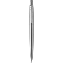 Load image into Gallery viewer, Parker Jotter mechanical pencil with built-in eraser (black ink) — Steel (front)