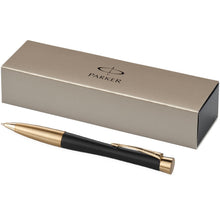 Load image into Gallery viewer, Parker Urban ballpoint pen (blue ink) — Black / Gold (detail)
