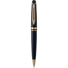Load image into Gallery viewer, Waterman Expert ballpoint pen (blue ink) — Black / Gold (front)