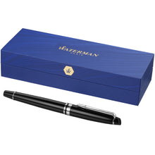 Load image into Gallery viewer, Waterman Expert fountain pen (blue ink) — Black / Chrome