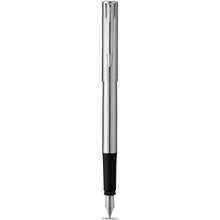 Load image into Gallery viewer, Waterman Graduate fountain pen (blue ink) — Chrome (front)